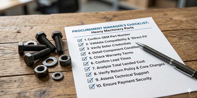 Procurement Manager’s Checklist: 10 Critical Points Before Ordering Heavy Machinery Parts Online